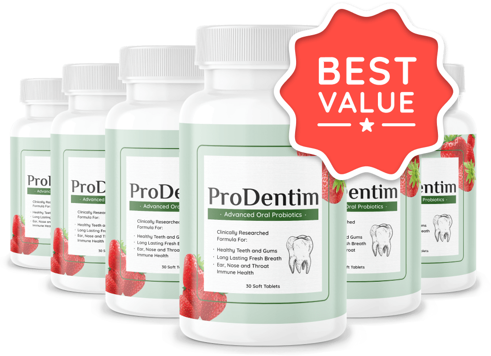 ProDentim 6 bottle package with free bonuses and free shipping